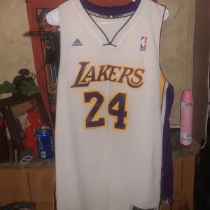 Adidas  Los Angeles Lakers Kobe Bryant 24 White Swingman Jersey Mens XL